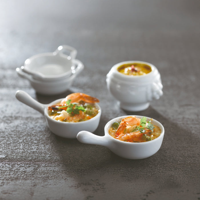 Mini plat en porcelaine blanche - 7,8 cm x 4,8 cm x 1,5 cm - 24 unités