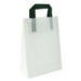 Sac cabas papier blanc recyclé anses vertes 20 cm x 10 cm x 28 cm - 250 unités