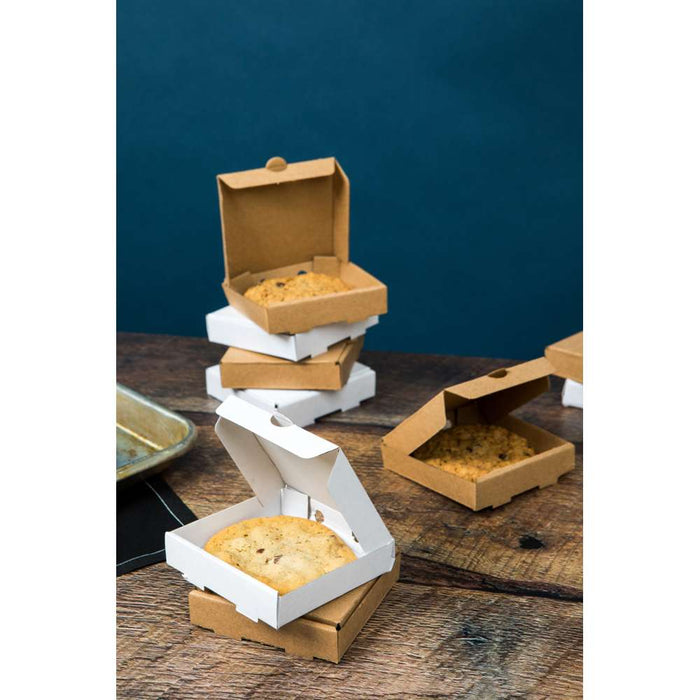 Mini boîte à pizza carton blanc - 9 cm x 9 cm x 2 cm - 500 unités