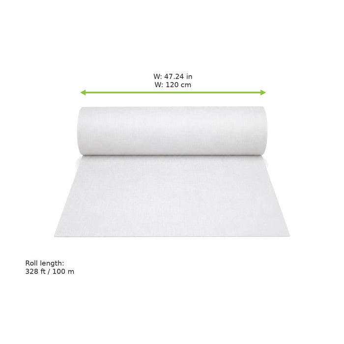 Nappe en rouleau cellulose damassée blanche - 100 m x 1,2 m - dimensions