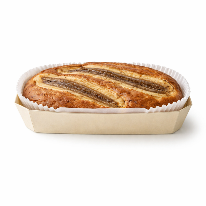 Moule de cuisson en bois avec caissette papier - 1200 ml - 24,5 cm x 11,5 cm x 7 cm - 100 unités