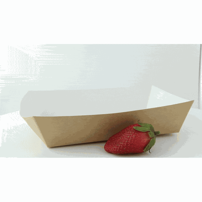 Panier à salade carton kraft brun laminé intérieur blanc - 850 ml - 22 cm x 17 cm x 4 cm - 200 unités