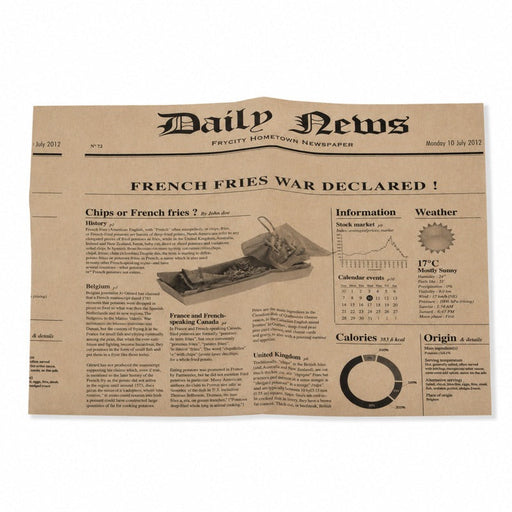 Papier alimentaire brun ingraissable impression Journal 38 cm x 40 cm - 500 unités