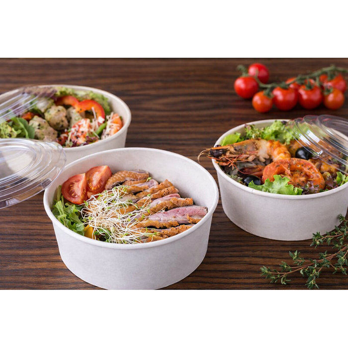 Saladier rond "Buckaty" en carton blanc - 940 ml - Ø 15 cm - H 7,5 cm - 360 unités