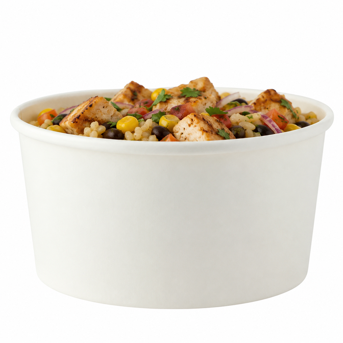 Saladier rond "Buckaty" en carton blanc - 940 ml - Ø 15 cm - H 7,5 cm - 360 unités