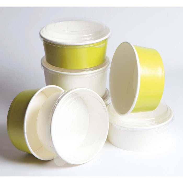 Saladier rond "Buckaty" en carton vert - 900 ml - Ø 15 cm - H 7,5 cm - 360 unités