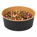 Saladier rond "Buckaty" en carton kraft noir - 1300 ml - Ø 18,3 cm - H 6,5 cm - en situation