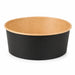 Saladier rond "Buckaty" en carton kraft noir - 1300 ml - Ø 18,3 cm - H 6,5 cm