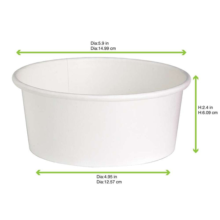 Saladier rond "Buckaty" en carton blanc multi-usage - 700 ml - Ø 15 cm - H 6 cm - 360 unités