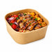 Vierkante saladekom van gerecycled kraftkarton voor meerdere doeleinden, zonder deksel - 500 ml - 13 cm x 13 cm x 5 cm - 300 stuks