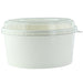 Saladier rond "Buckaty" en carton blanc avec couvercle PET - 1140 ml - Ø 18,7 cm - H 6,7 cm - 50 unités