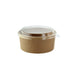 Combo saladier rond "Buckaty" en carton kraft + couvercle PET - 500 ml - Ø 15 cm - H 5 cm - 30 unités