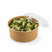 Combo Saladier rond kraft et couvercle 750ml Ø150mm H60 mm, 30pcs