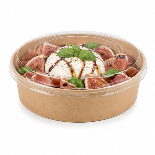 Couvercle plat transparent en plastique PET - Ø 16,5 cm - 45 unités