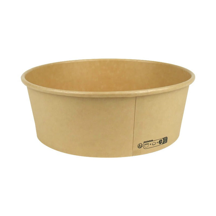 Saladier rond "Buckaty" en carton fibre de bambou - 1200 ml - Ø 18,5 cm - H 6,5 cm - 45 unités