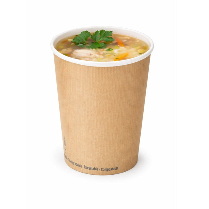 Pot à soupe carton blanc 940 ml - Ø 11,4 cm - H 14,9 cm - 25 unités
