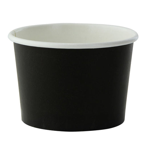 Pot carton noir chaud et froid 130 ml - Ø 7,4 cm - H 5 cm - 50 unités