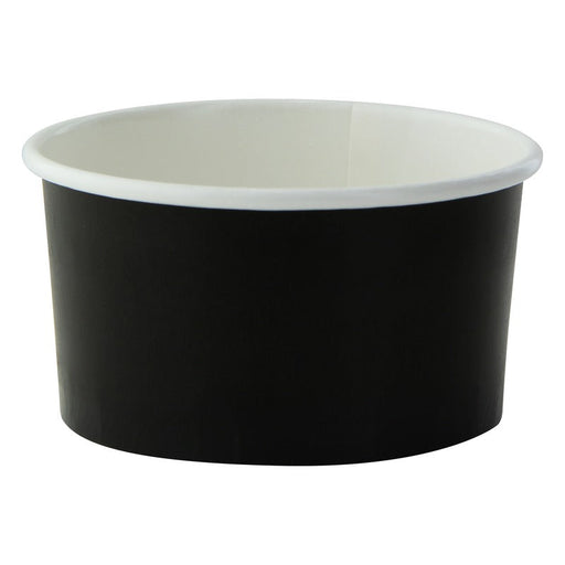 Pot carton noir chaud et froid 130 ml - Ø 8 cm - H 4,4 cm - 50 unités