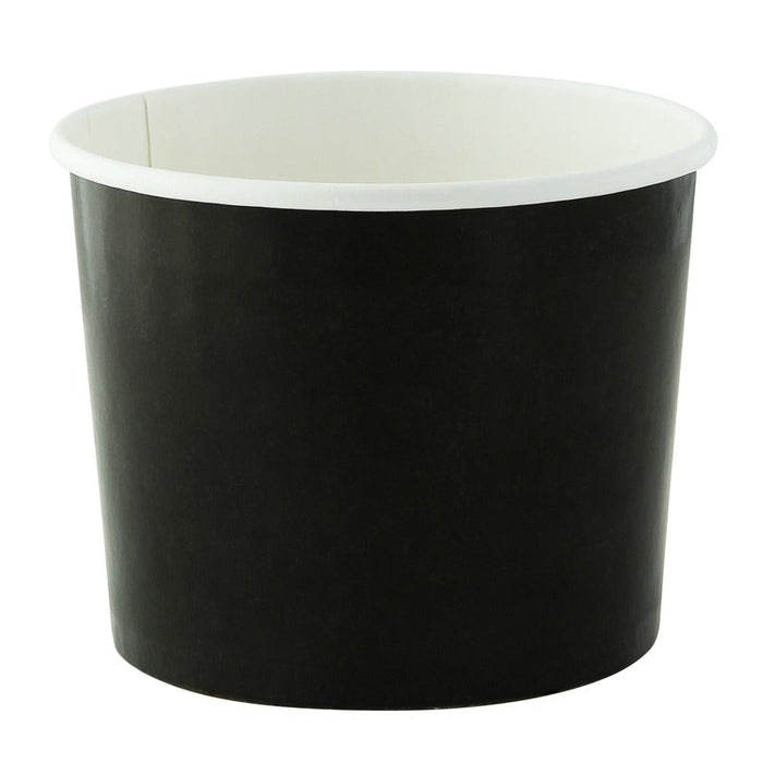 Pot carton noir chaud et froid 320 ml - Ø 9 cm - H 7 cm - 50 unités