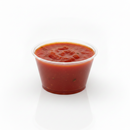 Pot à sauce rond en plastique PET transparent - 150 ml - Ø 7,4 cm - H 6 cm - 2500 unités