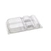 Boîte repas plastique PET transparent 4 compartiments - 25 unités