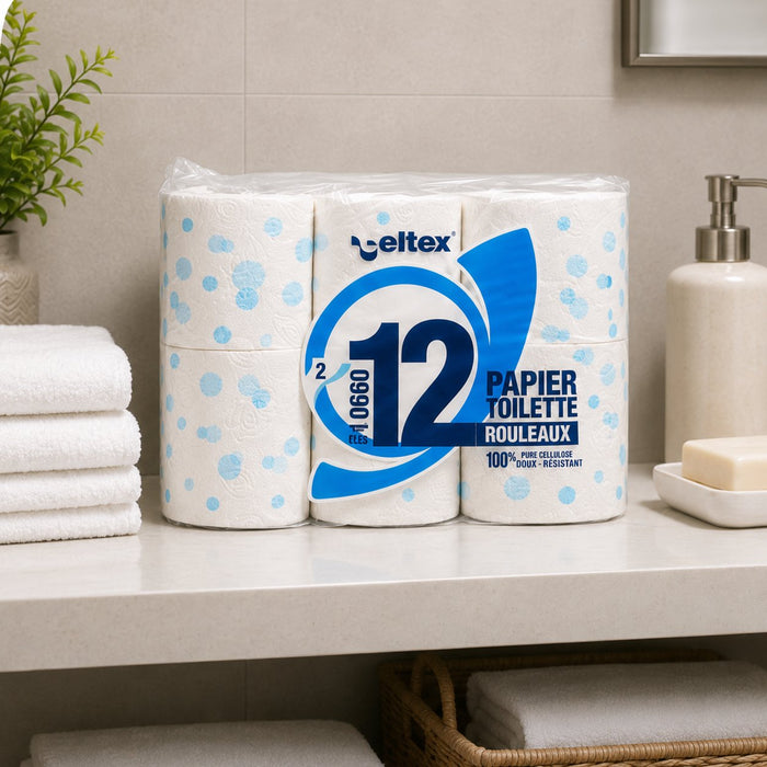 Rouleau de papier toilette 2 plis - Ø 10 cm - H 8,5 cm - en situation