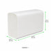 Serviette essuie-main blanche 2 plis pliage en W - 16,3 cm x 21,5 cm - dimensions