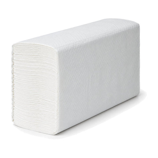 Serviette essuie-main blanche 2 plis pliage en W - 16,2 cm x 32 cm