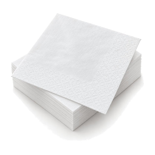 Serviette ouate blanche 2 plis - 20 cm x 20 cm