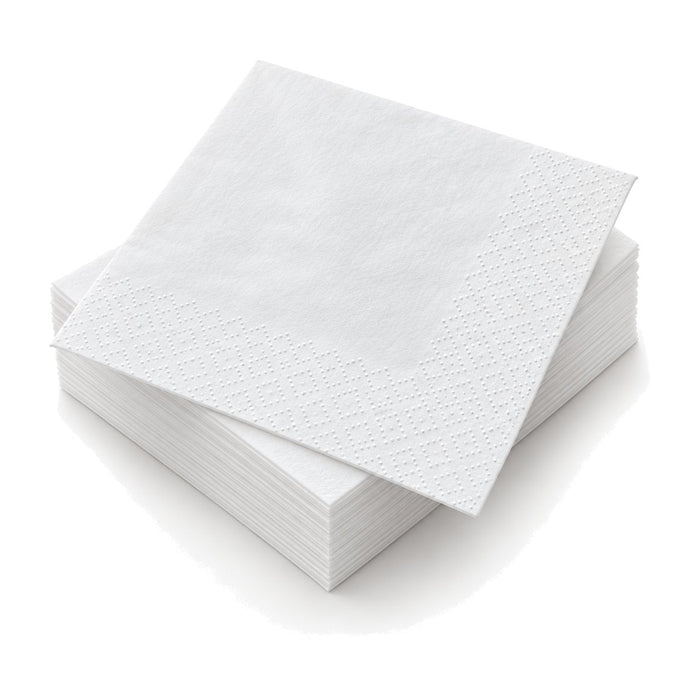 Serviette ouate blanche 2 plis - 20 cm x 20 cm