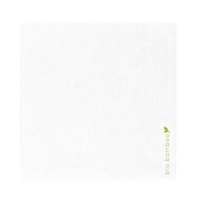 Serviette en fibre de bambou blanche 25 cm x 25 cm - 50 unités