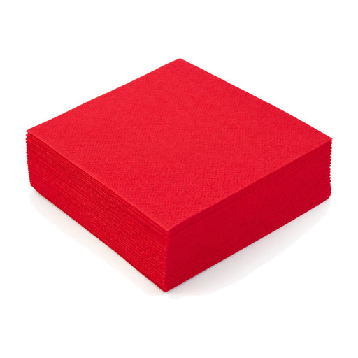 Serviette ouate rouge 2 plis - 38 cm x 38 cm
