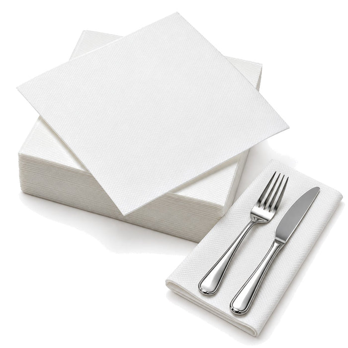 Serviette ouate blanche 2 plis - 38 cm x 38 cm - en situation