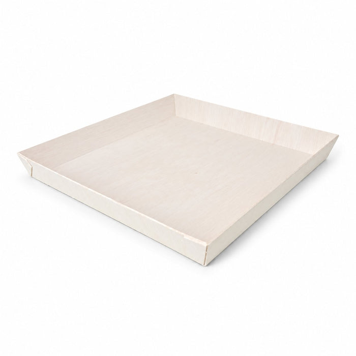 Barquette carrée en bois "Samouraï" - 28 cm x 28 cm x 3 cm