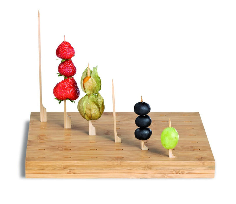 Support bambou rectangulaire pour 49 pics "Teppo Gushi" 25 cm x 20 cm x 2,5 cm - 1 unité