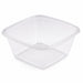 Saladier carré plat en PET transparent sans couvercle - 750 ml - 19 cm x 19 cm - H 4,5 cm - 300 unités