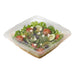 Saladier carré plat en PET transparent sans couvercle - 750 ml - 19,5 cm x 19,5 cm - H 4,6 cm - 300 unités