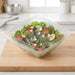 Saladier carré plat en PET transparent sans couvercle - 750 ml - 19,5 cm x 19,5 cm - H 4,6 cm - 300 unités