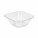 Saladier carré vrillé "Twirl" en PET transparent sans couvercle - 750 ml - 19,5 cm x 19,5 cm - H 5,5 cm - 100 unités