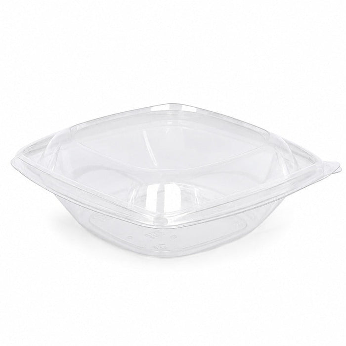 Saladier PET carré transparent 1000 ml 19 cm x 19 cm x 7,5 cm - 25 unités
