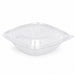 Saladier PET carré transparent 1000 ml 19 cm x 19 cm x 7,5 cm - 25 unités