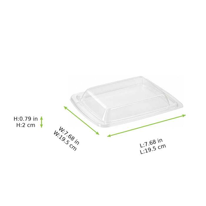 Couvercle transparent dôme 19,5 cm x 19,5 cm x 2 cm - 50 unités