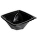Saladier carré vrillé "Twirl" en PET noir sans couvercle - 1000 ml - 20 cm x 20 cm - H 8 cm - 100 unités