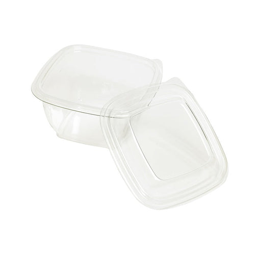 Saladier PET carré transparent 480 ml 13 cm x 13 cm x 6 cm - 25 unités