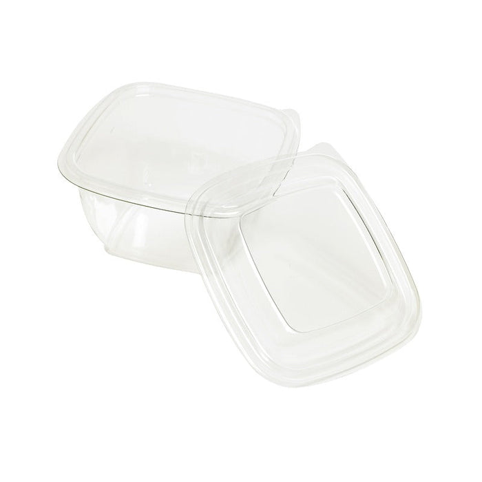 Saladier PET carré transparent 480 ml 13 cm x 13 cm x 6 cm - 25 unités