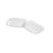 Saladier plastique PET carré transparent avec couvercle 500 ml 19,5 cm x 19,5 cm x 3 cm - 25 unités