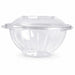 Saladier rond transparent PET avec couvercle attaché 750 ml - Ø 15,1 cm - H 6 cm - 50 unités