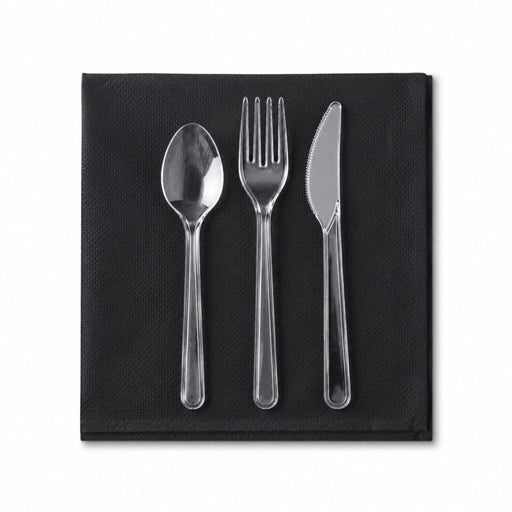 Serviette micropoint noire 2 plis - 20 cm x 20 cm - 150 unités