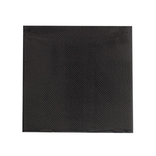 Serviette micropoint noire 2 plis 38 cm x 38 cm - 40 unités