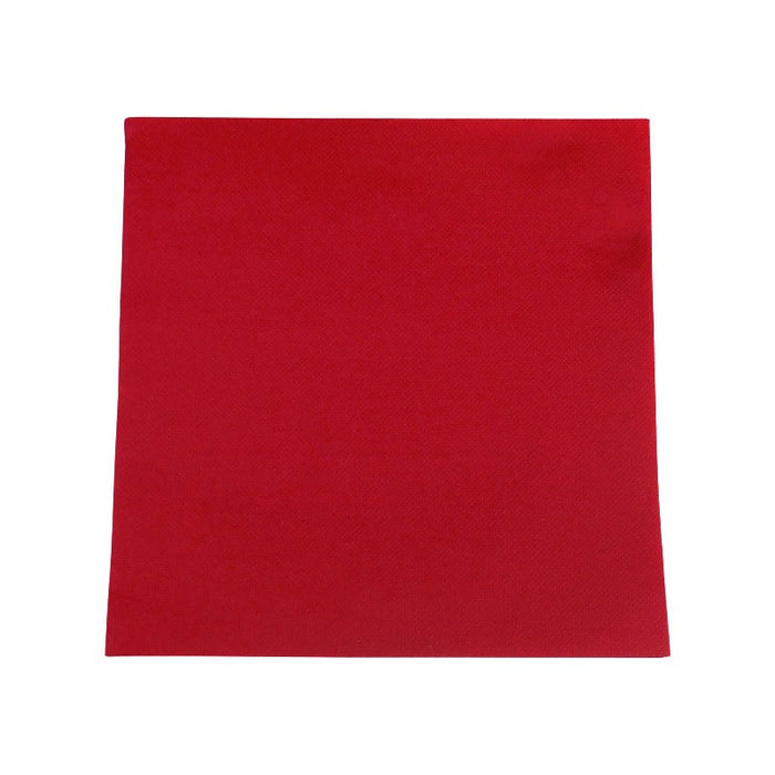 Serviette micro point rouge 2 plis - 38 cm x 38 cm - 40 unités